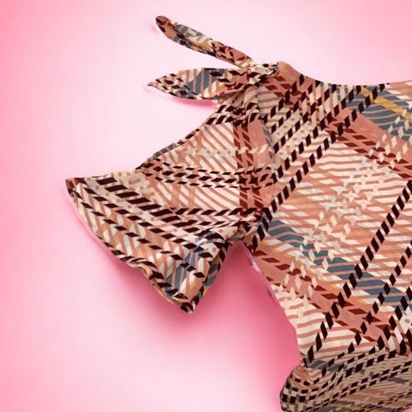 7TH AVENUE NEW YORK AND COMPANY SMALL TOP BLOUSE FLUTTER SLEEVES - Picture 5 of 7